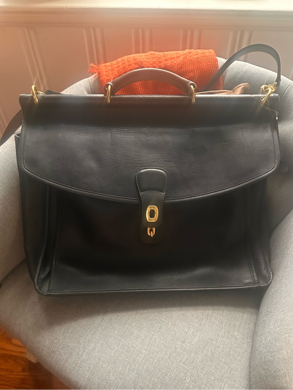 Vintage Coach Beekman Briefcase Black Leather Bag